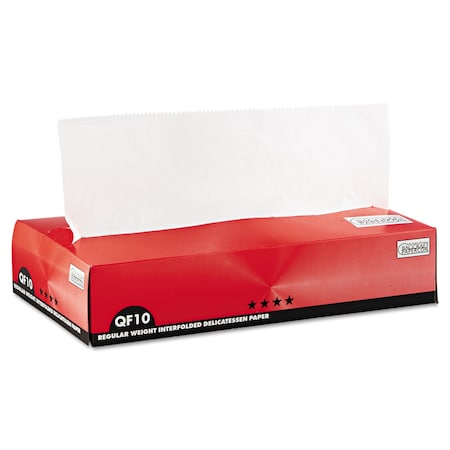 Bagcraft QF10 Interfolded Dry Wax Paper, 10 x 10 1/4, White, PK6000 P011010